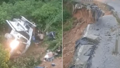 Van cai em ribanceira transportando 11 passageiros no RJ