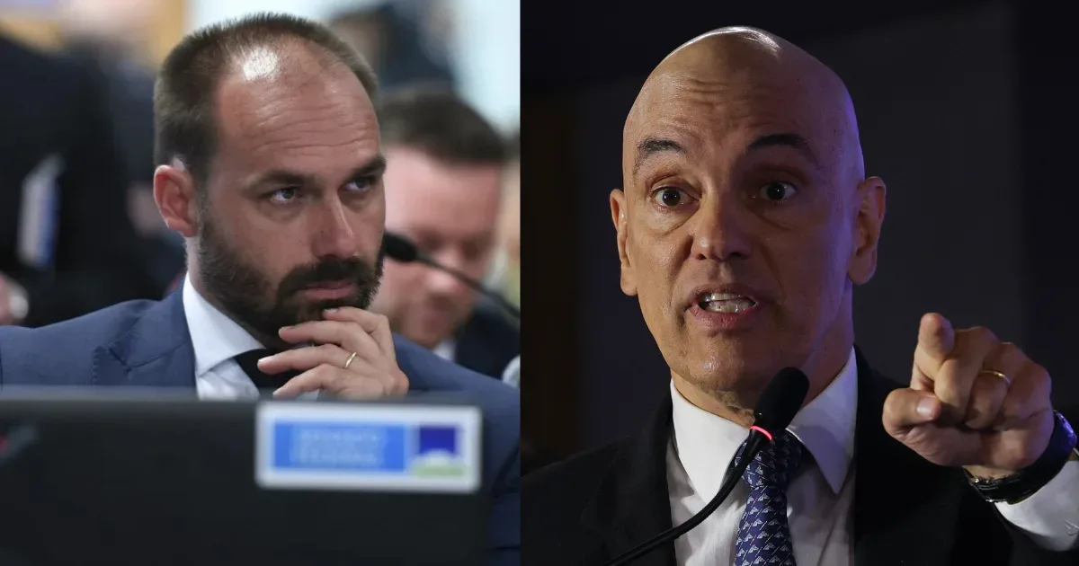 Defesa de Eduardo Bolsonaro questiona atuação de Moraes no STF