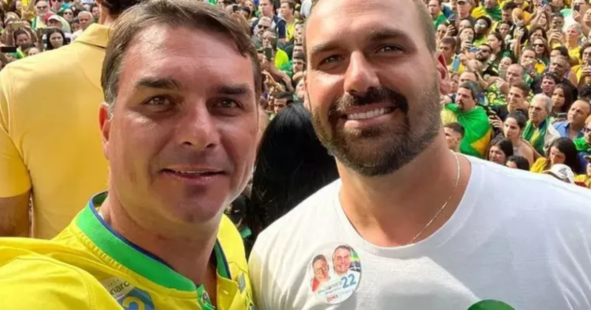 Direita reage em clima de festa com Eduardo Bolsonaro e Flávio Bolsonaro
