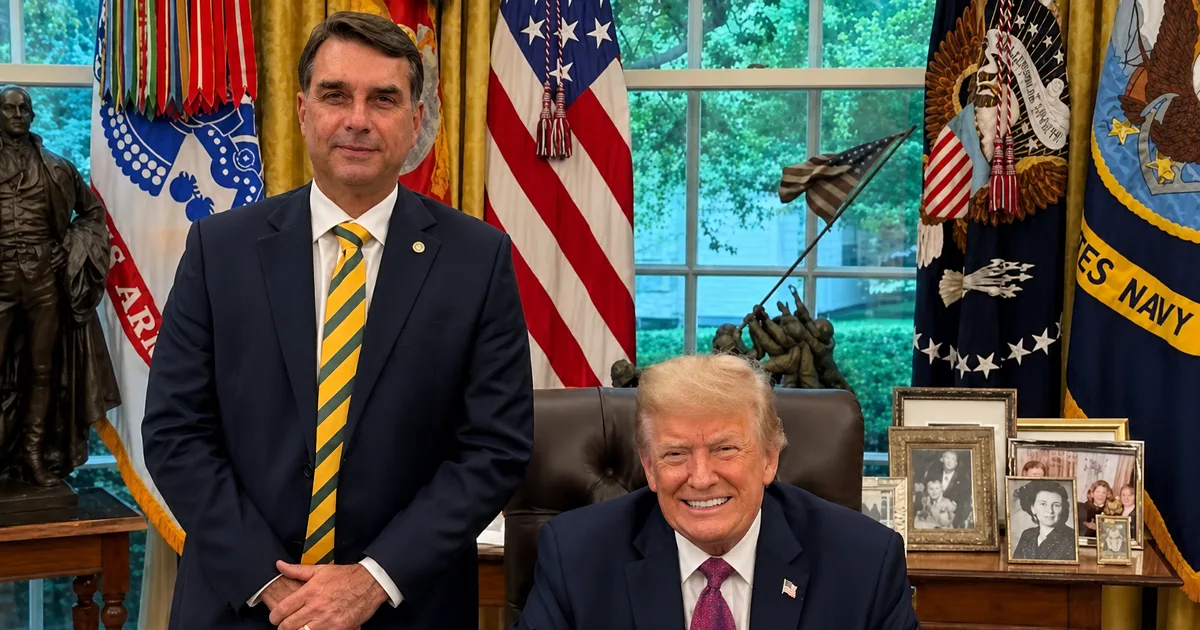 Flávio Bolsonaro comenta o que ele e Trump conversaram sobre Lula