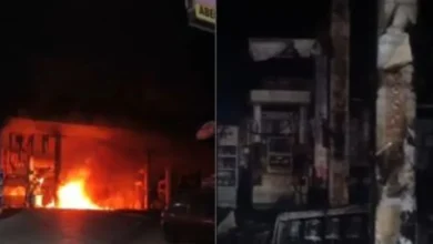 Homem provoca incêndio em posto ao fugir da PM