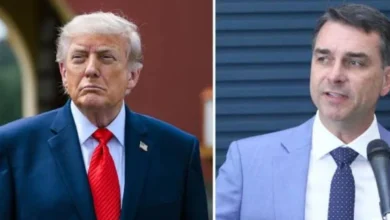 Objeto entregue por Trump a Flávio vira assunto nas redes sociais