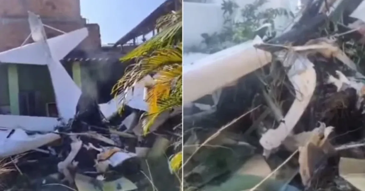 Piloto morre após avião de pequeno porte cair sobre residência em Nova Iguaçu