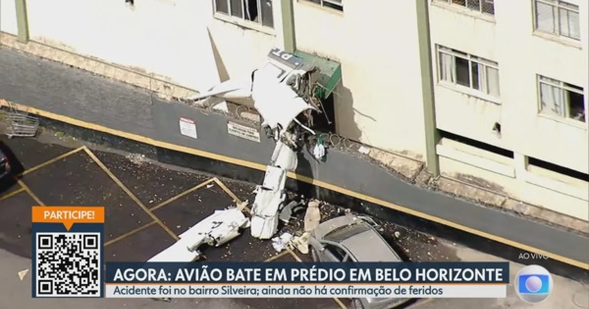 Vídeo mostra momento exato em que avião cai e bate prédio, em BH