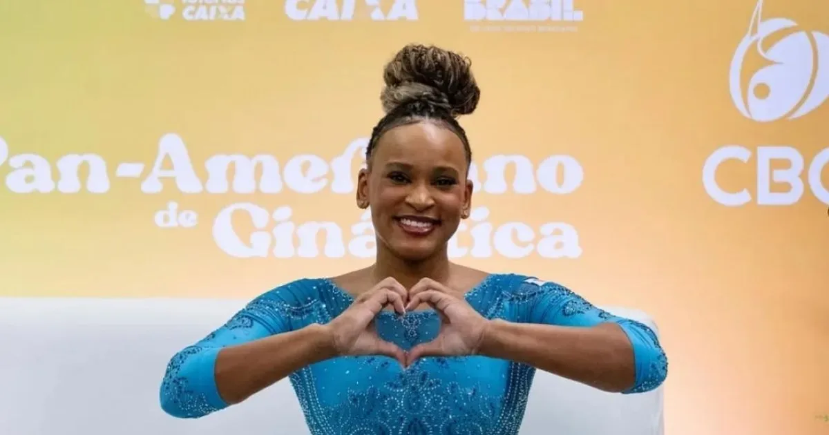 Rebeca Andrade publica foto com linda declaração: ‘Eu te amo’