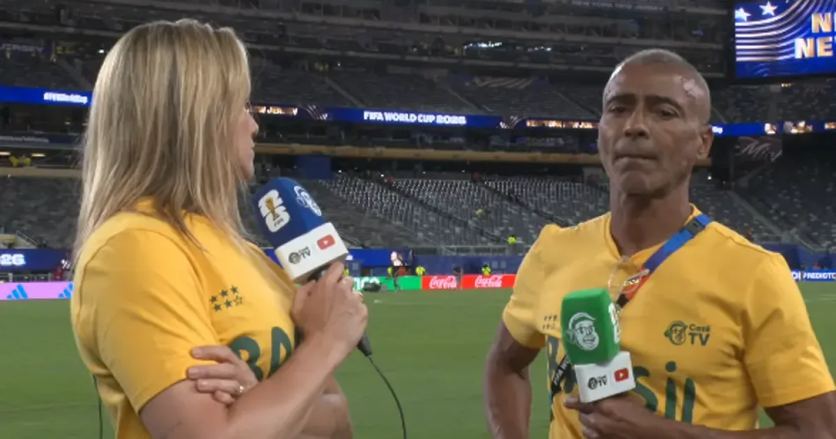 Resposta de Romário a Fernanda Gentil repercute durante transmissão da Cazé TV