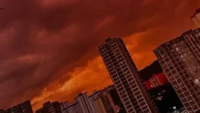 Céu da Venezuela fica totalmente vermelho durante pôr do sol