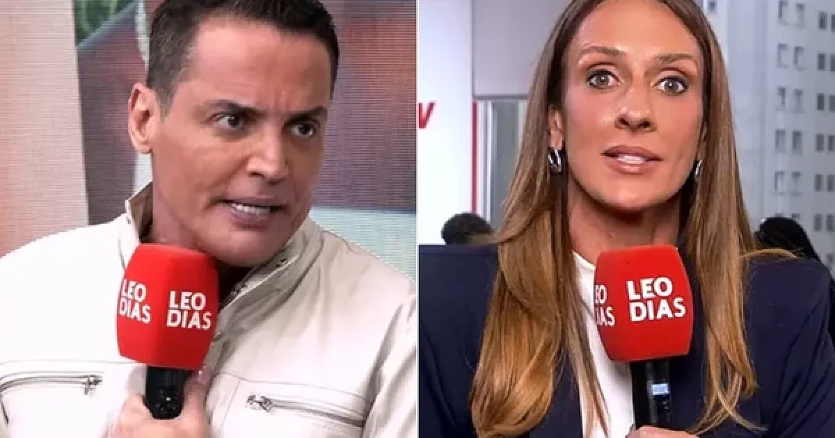 Leo Dias e Monique Arruda protagonizam discussão ao vivo sobre cobertura de celebridades