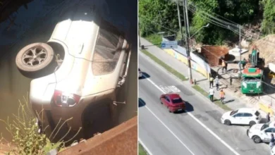 Mulher perde a vida e outras quatro ficam feridas após carro invadir e cair em obra alagada da Sabesp em SP