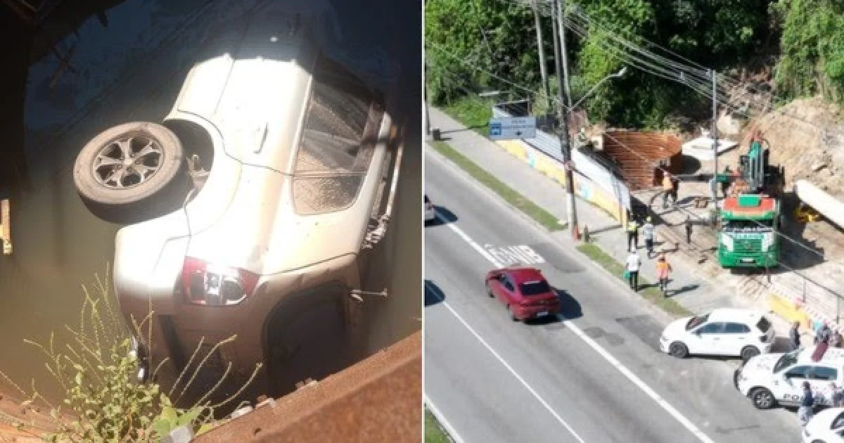 Mulher perde a vida e outras quatro ficam feridas após carro invadir e cair em obra alagada da Sabesp em SP