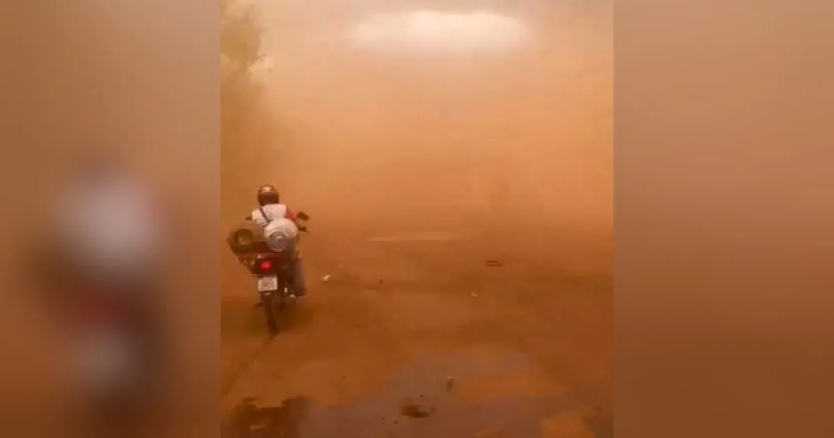 Nuvem gigante de poeira surpreende moradores e transforma cenário no interior do Tocantins