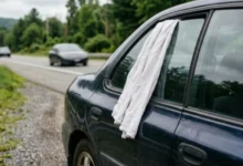 O que significa ver um pano branco na janela de um carro na estrada?