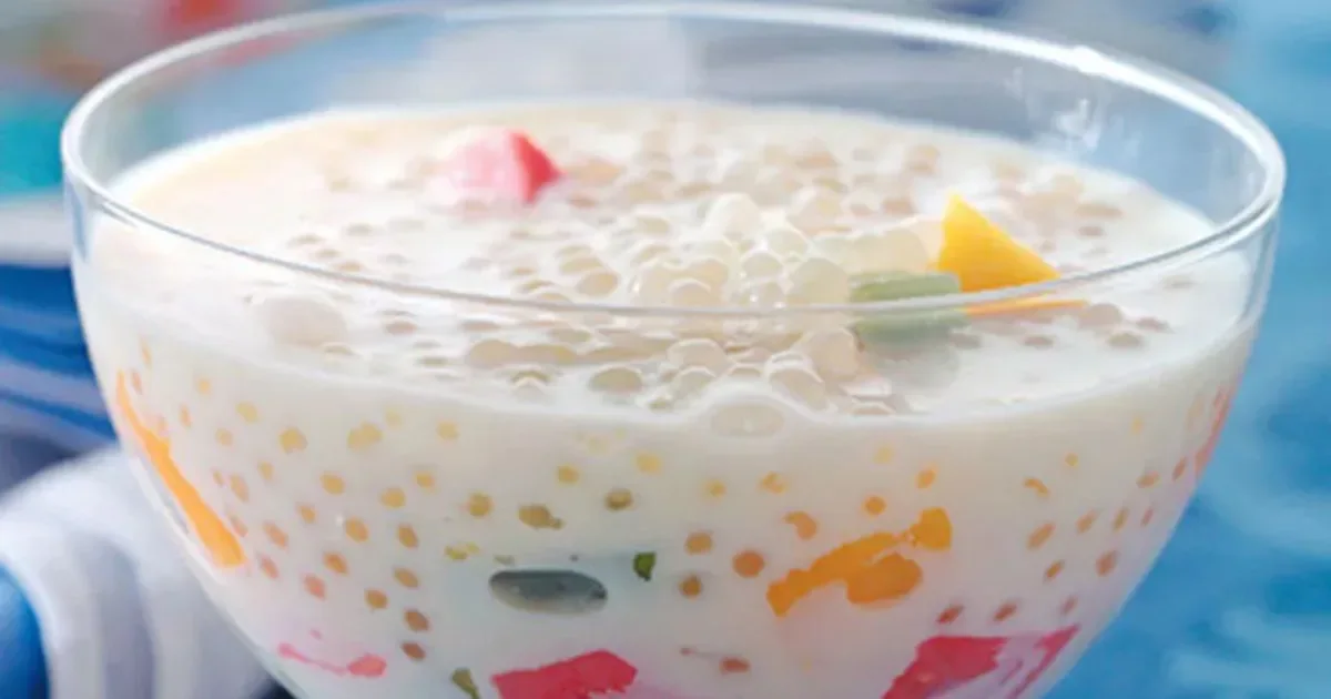 Sagu, leite de coco, leite condensado e frutas: essa combinação gelada é simples e fica simplesmente irresistível!