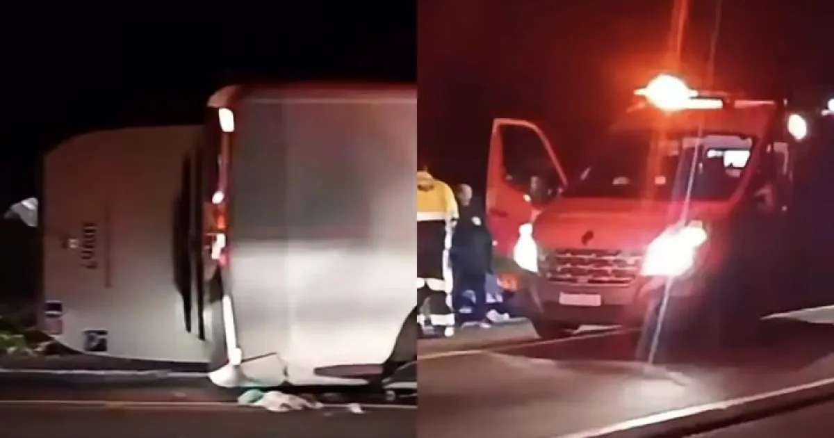 Acidente com ônibus deixa um morto e 45 feridos na BR-277, no Paraná