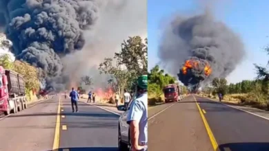 Acidente entre carretas provoca explosão e deixa quatro mortos na BR-163, em MS