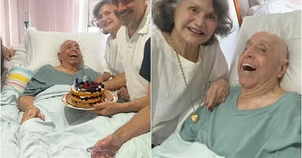 Aos 95 anos, ator Mauro Mendonça surge em hospital acompanhado da família no Dia dos Pais