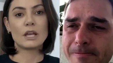 Após desentendimento com Flávio Bolsonaro, Michelle tem reencontro registrado com o senador
