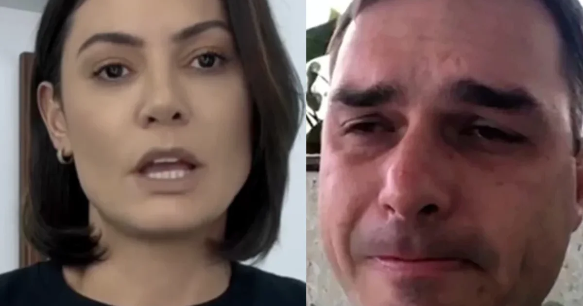 Após desentendimento com Flávio Bolsonaro, Michelle tem reencontro registrado com o senador