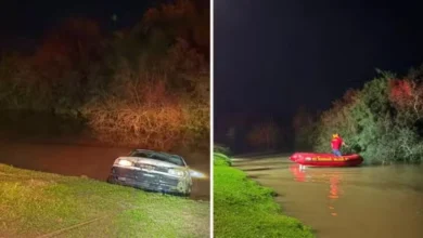 Casal falece depois de carro cair em um córrego profundo no Rio Grande do Sul