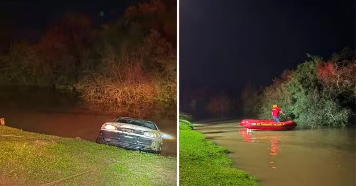 Casal falece depois de carro cair em um córrego profundo no Rio Grande do Sul