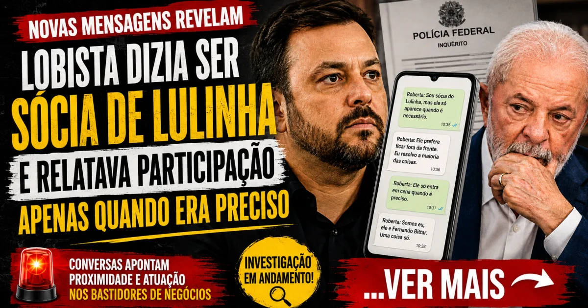 Lobista dizia ser sócia de Lulinha e relatava participação pontual, segundo mensagens analisadas pela PF