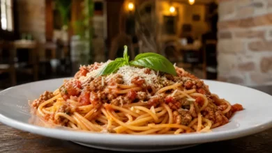 Macarronada de carne moída da mamãe de laber os beiços