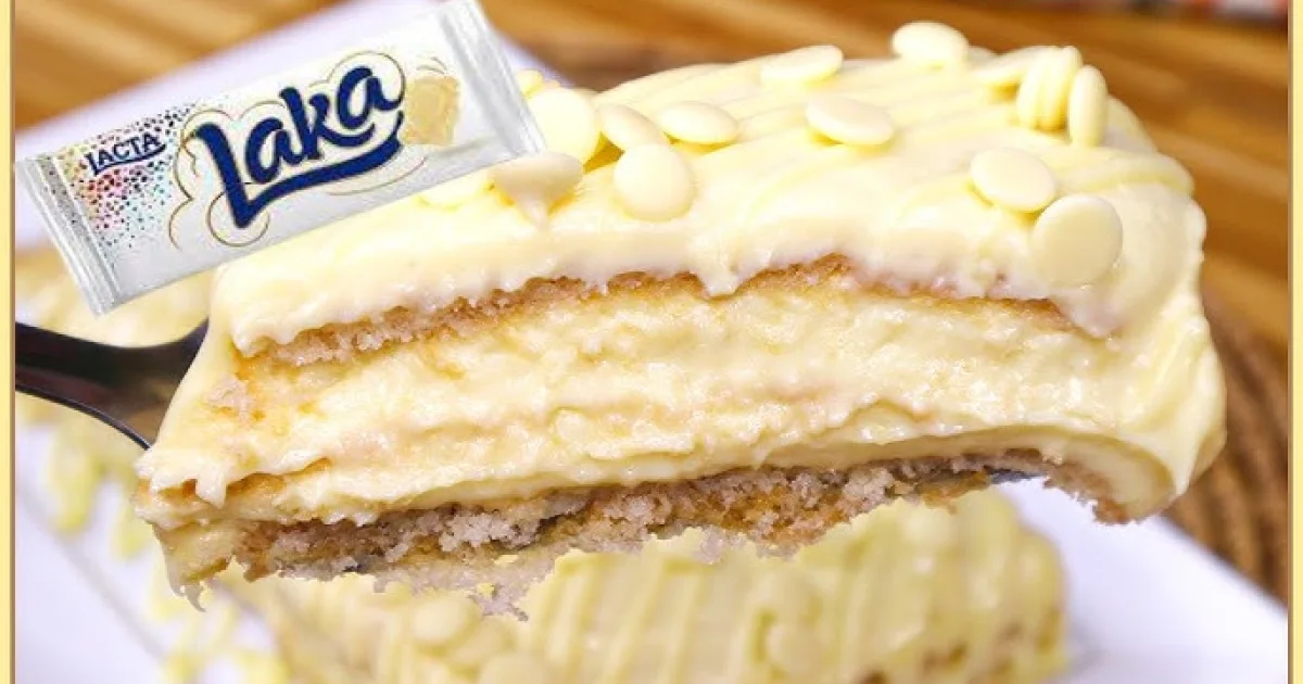 Pavê de Laka Branco caseiro delicioso e simples de fazer