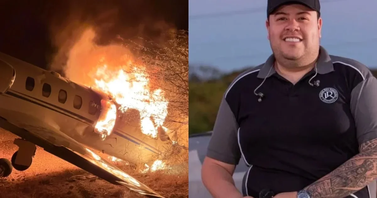 Avião com Rey Vaqueiro sai da pista e pega fogo; esposa atualiza estado de saúde do cantor