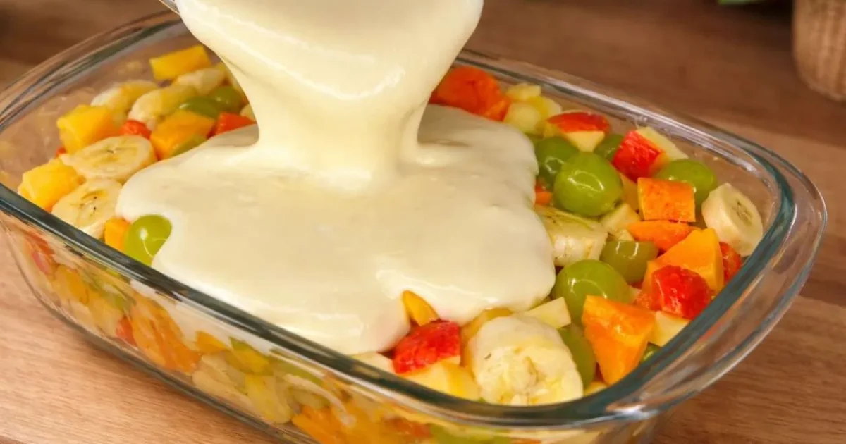 Creme de Ninho com Frutas uma sobremesa cremosa, colorida e fácil de preparar