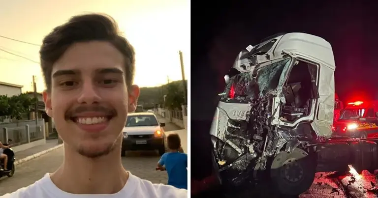 Jovem de 23 anos morre em grave acidente envolvendo três caminhões