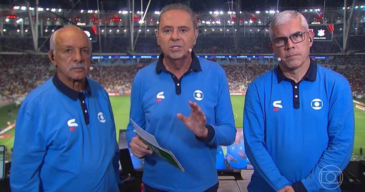 Luís Roberto interrompe narração e emociona público ao falar de Alex Escobar ao vivo na Globo