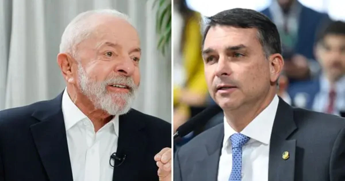 Lula e Flávio Bolsonaro aparecem com 5 pontos de diferença em nova pesquisa, e resultado repercute no Brasil