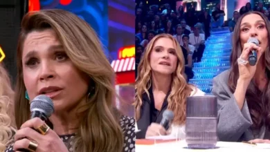 Momento entre Flávia Alessandra, Ingrid Guimarães e Mônica Martelli chama atenção no Domingão