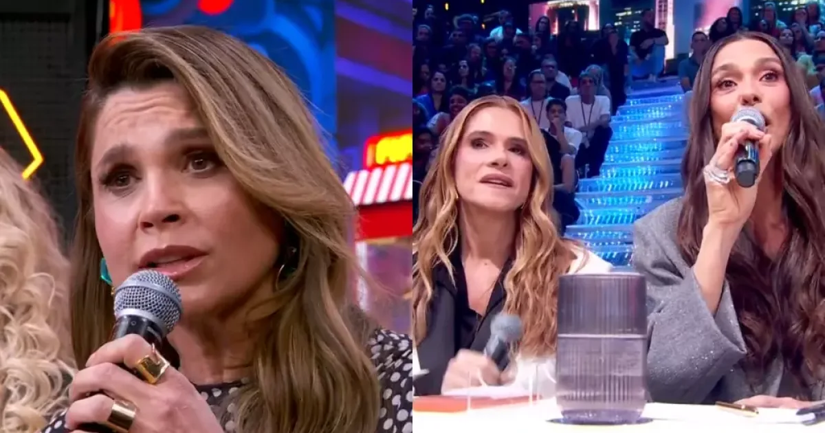 Momento entre Flávia Alessandra, Ingrid Guimarães e Mônica Martelli chama atenção no Domingão