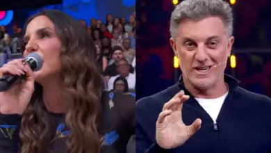 No Domingão, Luciano Huck tentar apressar Ivete Sangalo mas ela retruca