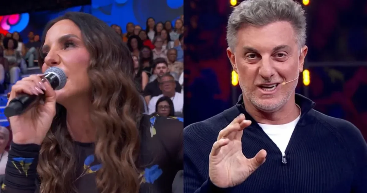 No Domingão, Luciano Huck tentar apressar Ivete Sangalo mas ela retruca