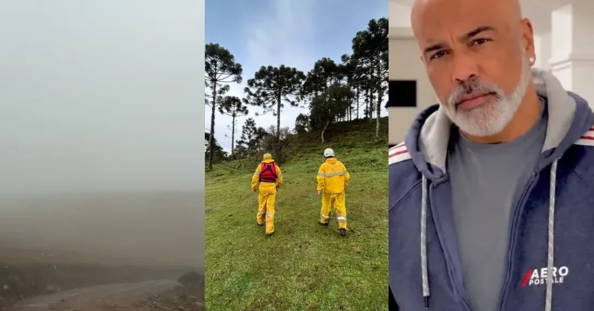 Novas imagens mostram local onde equipes fazem buscas por helicóptero com cantor Rick