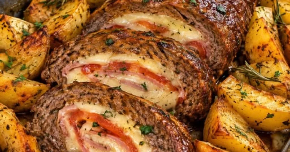 Rocambole de Carne com Batatas Crocantes: Receita Suculenta, Recheada e Perfeita para o Almoço em Família