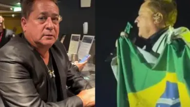 Leonardo para show e choca público ao declarar voto