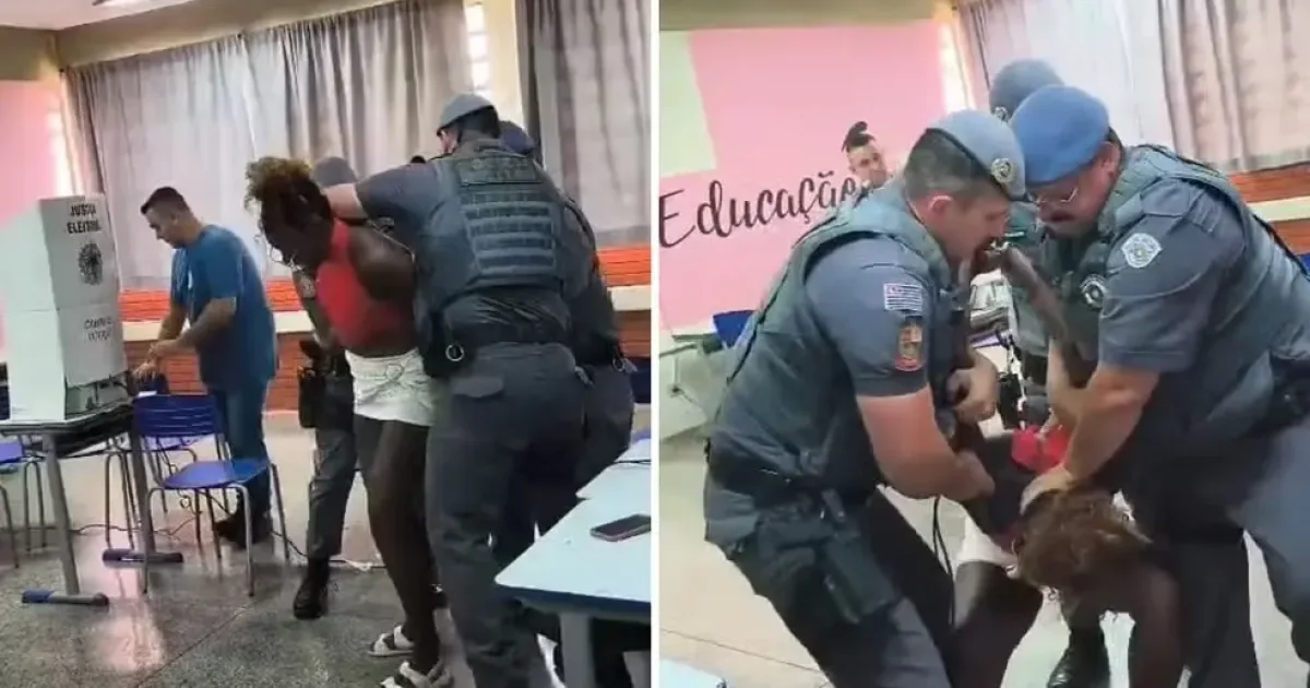 Mulher se recusa a sair da cabine, morde policial e acaba algemada em Franca