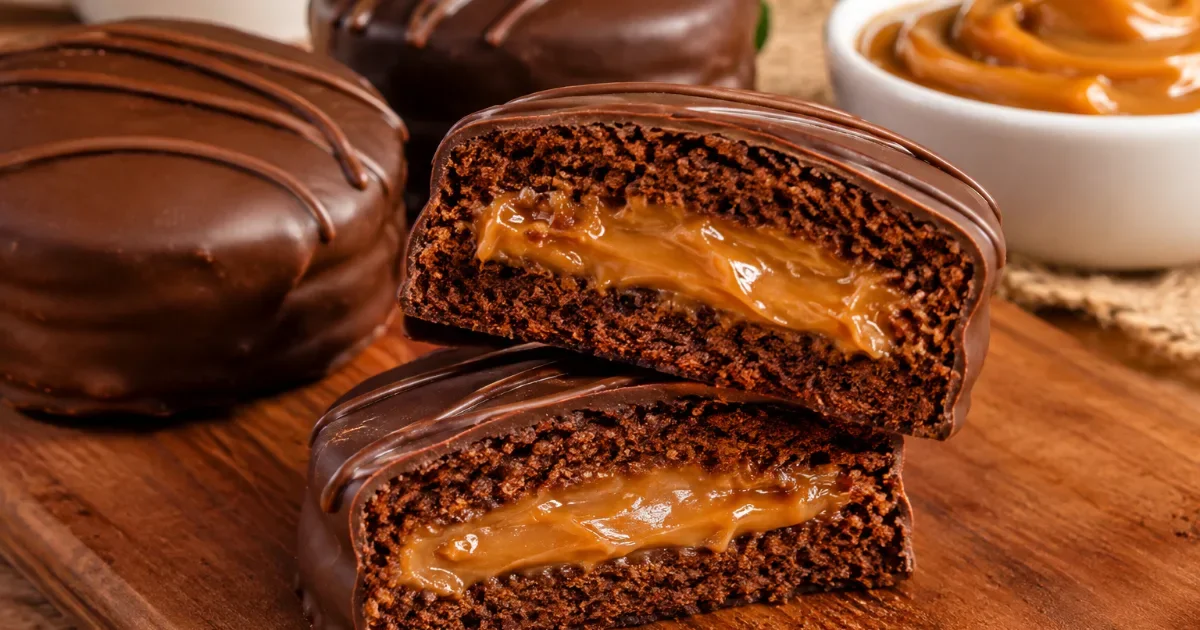 Pão de mel recheado com doce de leite: receita fofinha, cremosa e coberta com chocolate